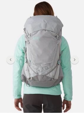 REI Flash 45 Light Gray Backpack with Mint Accents